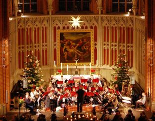 Christmas brass music by candlelight
