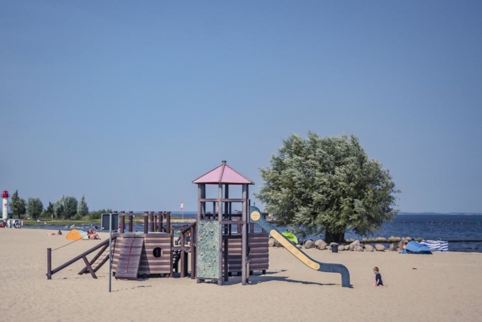 Playground on the Lagoon beach of Ueckermünde