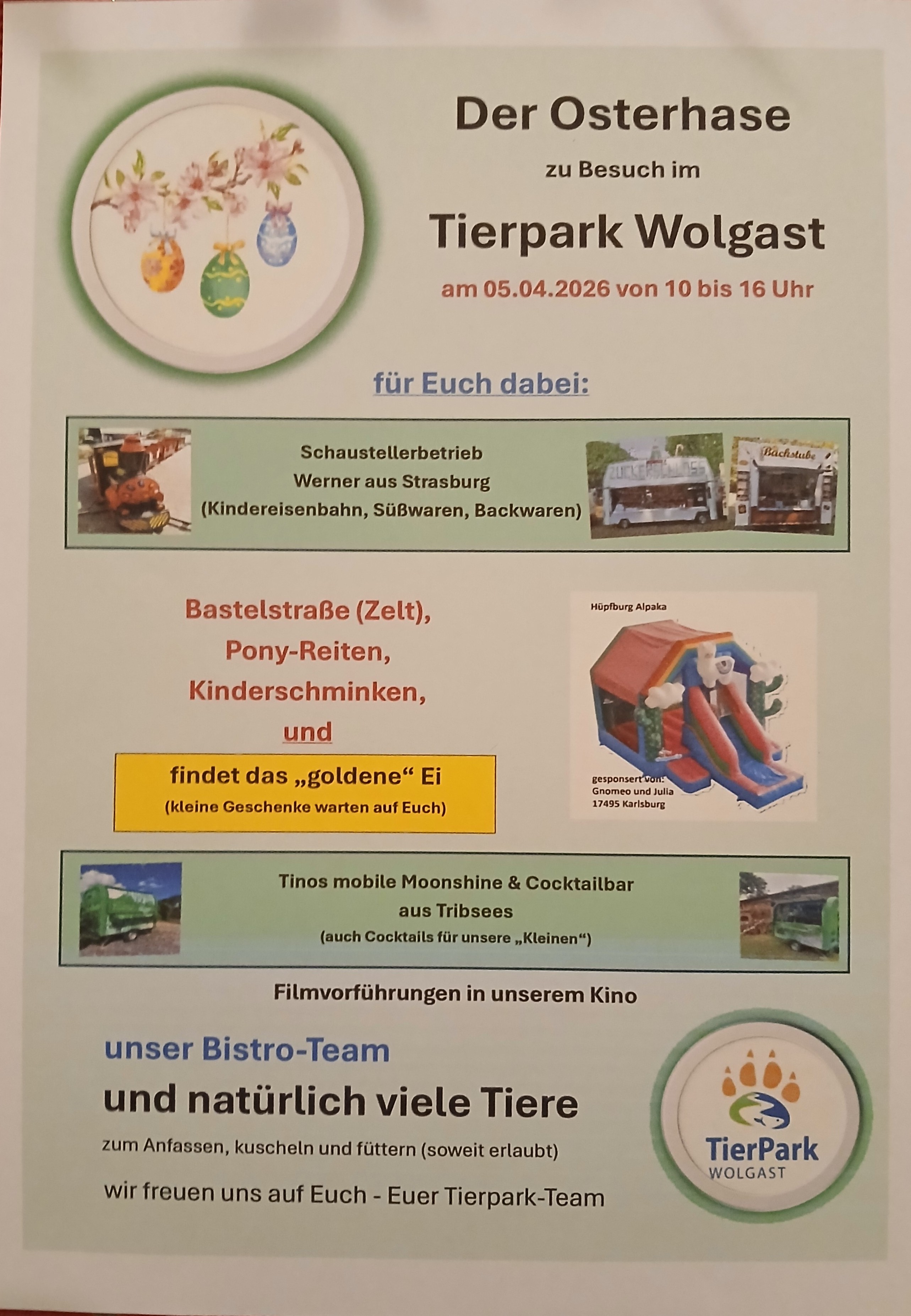 Der Osterhase zu Besuch im Tierpark