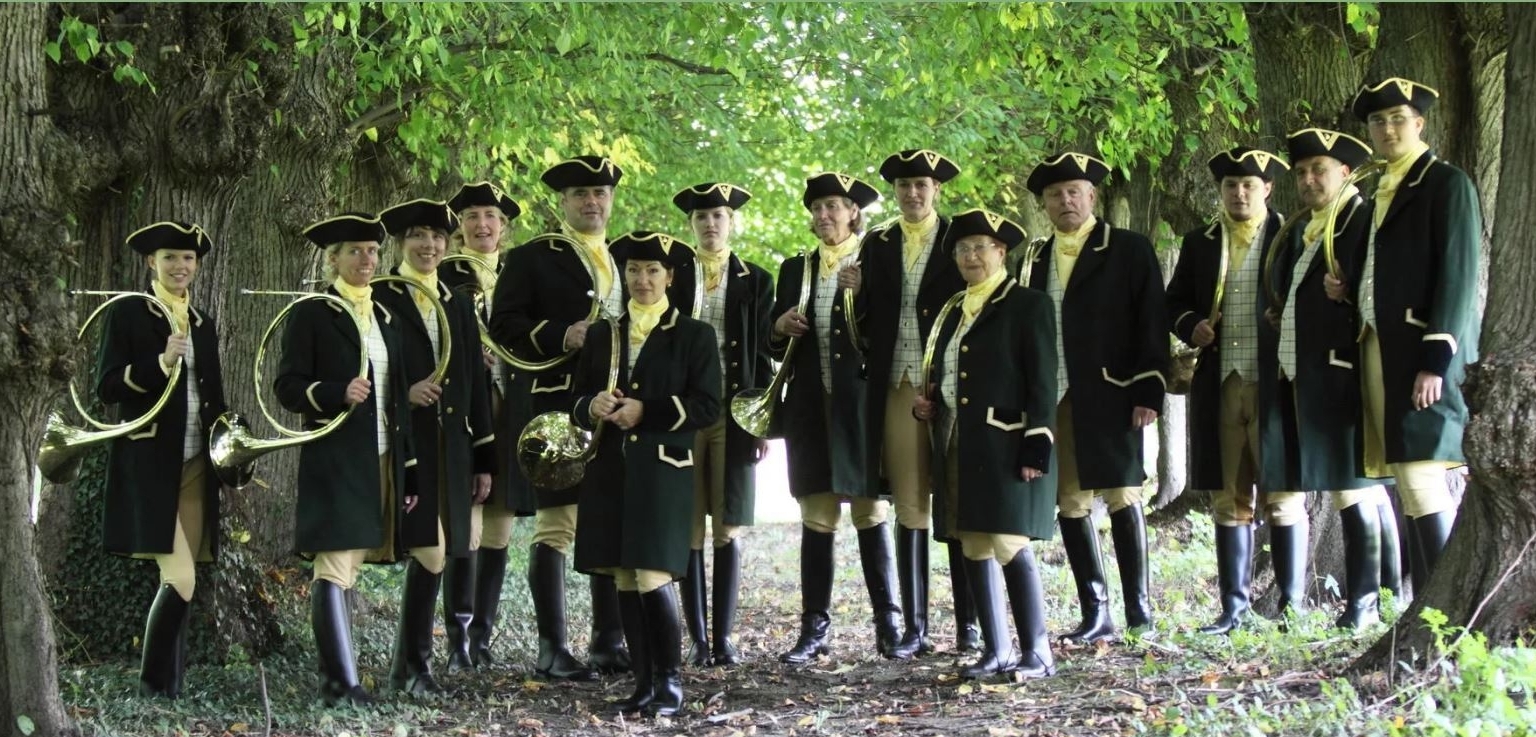 Jagdhornbläser im Schloss Schmarsow