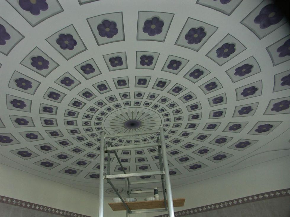 Ceiling painting reconstructed, Bobbin manor house