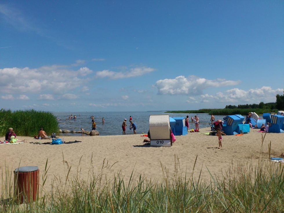 Fine sandy beach on the Szczecin Lagoon